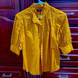 JCrew Size Small Harvest Yellow Half Sleeve Top